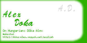 alex doka business card