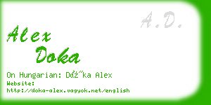 alex doka business card